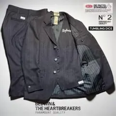 BEDWIN 3ピース セットアップ ストライプ 紺 ネイビー　サイズ2