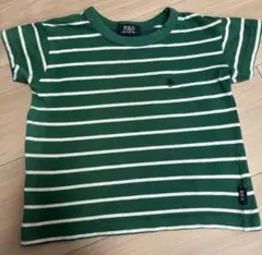 POLO ポロ子供用ボーダー Tシャツ グリーン100のサムネイル