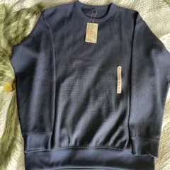 ダークネイビー クルーネック長袖Tシャツ M