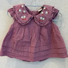 petit main いちご刺繍ブラウス 90cm