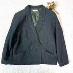 IMAGINA レナウン グリーン ツイード ジャケット M ウール100%