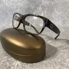 GUCCI　眼鏡　ウッド　木目　シルバー　G金具　ブラウン　フォーマル