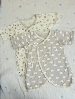 新生児 コンビ肌着 2枚セット 50-60cm 秋冬