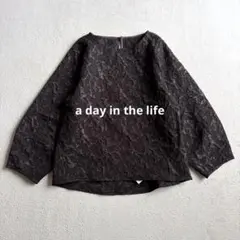 【未使用】a day in the life 長袖ブラウス プルオーバー 焦茶のサムネイル