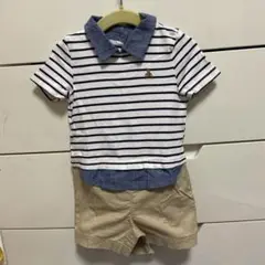 GAP ストライプ柄ポロシャツショートパンツのつなぎ
