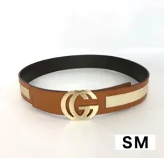 GUCCI グッチ ベルト インターロッキングG 74053 ブラウン ベージュ