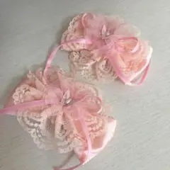 バレッタ付きヘアリボン2個セット