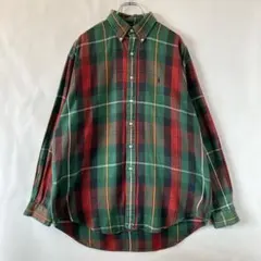 Ralph Laurenボタンダウンシャツ 古着 ラルフローレン チェック柄