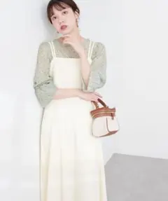 【新品未使用】natural couture カットジョーゼットキャミワンピース