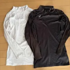 asics アンダーシャツ 2枚セット（白・黒）