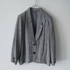 ヴィンテージ グレンチェック テーラードジャケット 11R 日本製 背抜き