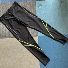 asics ランニングタイツ ブラック ネオンイエローのサムネイル