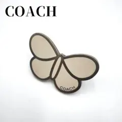 COACH バタフライ ピンバッジ ホワイト チャーム 蝶々 チャーム