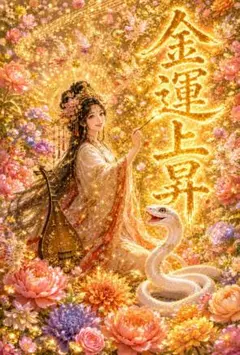 開運招福 白蛇様 縁起物 財運 プレゼントに 金運 開運アート E97
