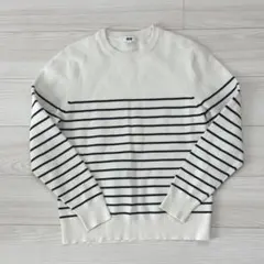 ユニクロ　ウォッシャブルミラノリブクルーネックセーター　M オフホワイト　白