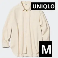ユニクロ　UNIQLO コーデュロイシャツ　オフホワイト　春服　Mサイズ　gu