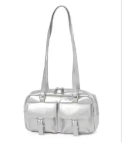 Heather ヘザー　WポケットショルダーBAG シルバーのサムネイル