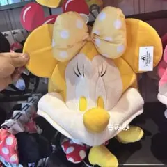 上海ディズニー ミニーちゃん お顔プラッシュハット 帽子 ブルー
