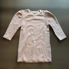 韓国Lalab ストライプ 長袖ワンピース 100cm