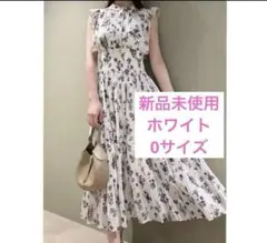 snidel 0 ホワイト　Sustainableバイカラープリーツワンピース