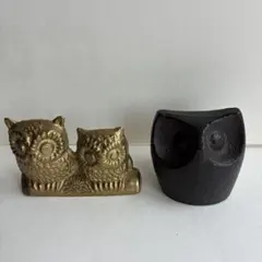 南部鉄器 馬場忠寛 ブックエンド フクロウ ミミズク 2個セット - メルカリ