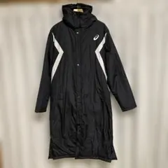 ASICS ベンチコート ブラック フード付き　中古品　XL