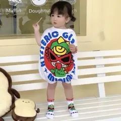 新品ヒスミニプリントロンパース