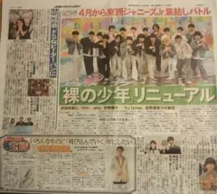 スポニチ  2023  3／25  ジャニーズJr. 宝塚 月城かなと 高橋恭平