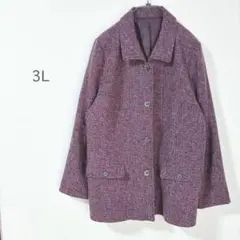 テーラードジャケット 3L 大きいサイズ 綺麗め 毛混 上品 ミセス シンプルのサムネイル
