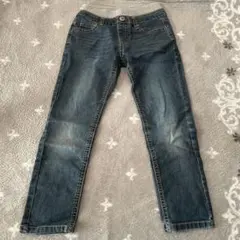 ダークブルー ストレートデニムパンツ　130