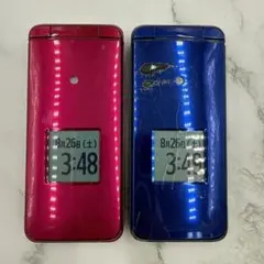au KYF41 ピンク ブルー 2台まとめ 携帯電話 ガラケーのサムネイル