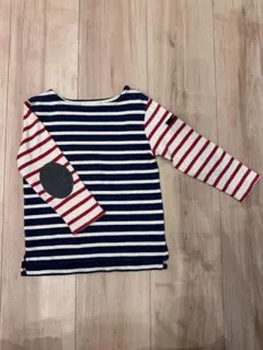 SHIPS ボーダー 長袖Tシャツ 90cm エルボーパッチ