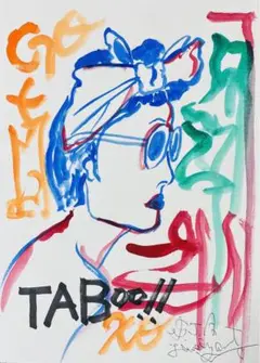 アートポスター風ドローイング、A4水彩アクリル絵画原画抽象画