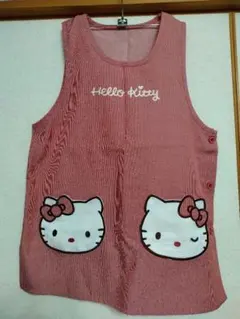 値下げ*美品*ハローキティ エプロン M-L 保育士　幼稚園教諭