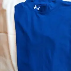 【美品】Under Armour 青 ハイネック 半袖 Tシャツ