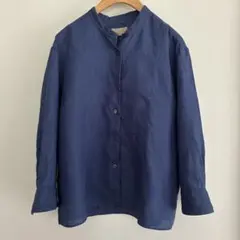 美品 kagure かぐれ ダブルポケットワイドシャツ リネンラミー混