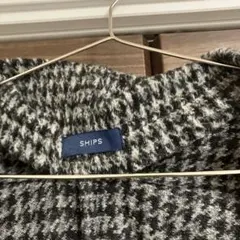 SHIPS チェック柄 ロングコート