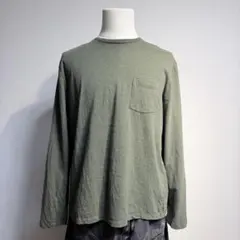 10s アマゾンエッセンシャル ロンT スリム XL オリーブ インナー 無地のサムネイル