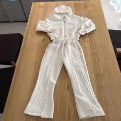 ホワイト キルティング フード付き上下セット