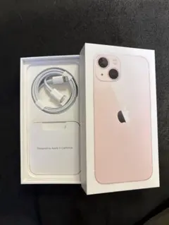 Apple iPhone 13 ピンクの箱とケーブル
