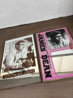 ジェームス・ディーンのファンにはたまらない！【鏡に浮き上がる感じ】ジェームス・ディーンの絵柄の鏡 JAMES DEAN / ジェームス ディーン パブミラー ミラー 鏡 壁掛け鏡 USA