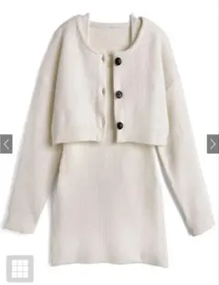 GRL ニットカーディガン×ノースリーブミニワンピースセットアップ ru1565