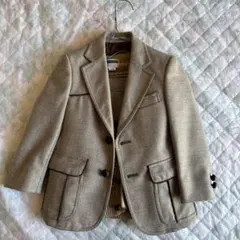 ベージュ スーツ・ブレザー カーディガン付き