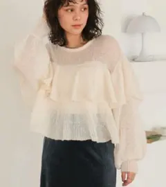 ピンク ケーブル編み ニットトップス Andequal - メルカリ