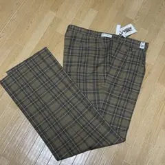 【未使用】シーバスリーガル　ブラウン系チェック スラックス 110 ビックサイズ