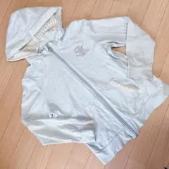 薄手ジップアップパーカー 水色 フード付き キッズ 子供服