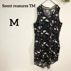 Seent reasures TM 宇宙柄ノースリーブワンピース チュニック