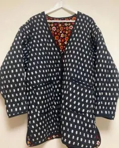 freada キルティング ジャケット 黒 花柄 フリーサイズ