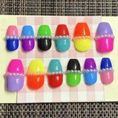 【現品】967番ネイルチップギャル派手韓国y2k平成女児推し活フレンチパール