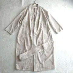 URBAN RESEARCH リブ ガウンコート ロング ベルト付 ベージュ F